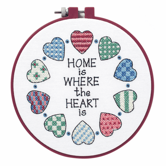Learn-a-Craft Cross Stitch with Hoop - Home And Heart