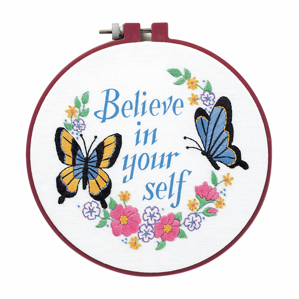 Learn-a-Craft Embroidery Kit with Hoop - Believe in Yourself (6inch)