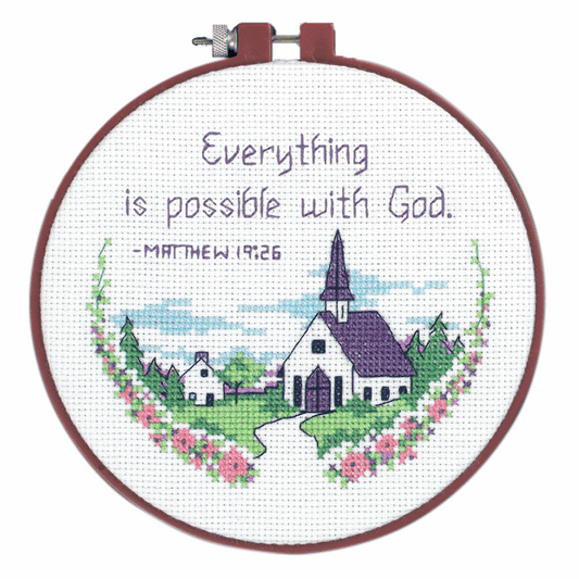 Learn-a-Craft Counted Cross Stitch with Hoop - Everything is Possible (6inch)