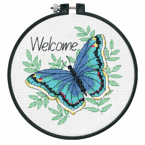 Learn-a-Craft Counted Cross Stitch with Hoop - Welcome Butterfly (6inch)