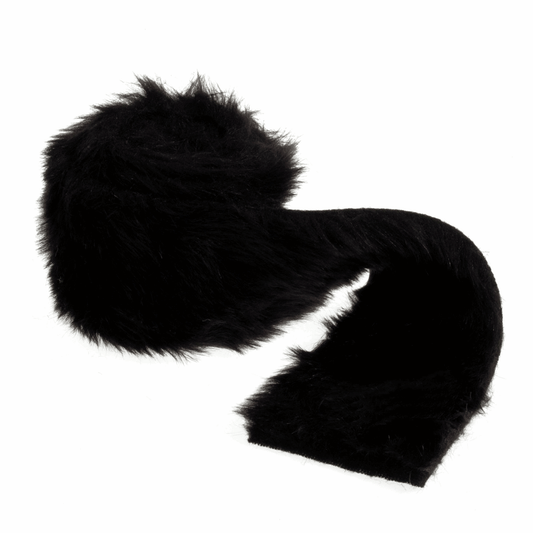 Trimits Black Luxury Faux Fur Trim - 2m x 80mm