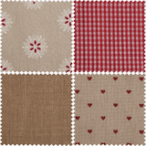 Fat Quarter Pack - Reds/Natural (4 Pieces)