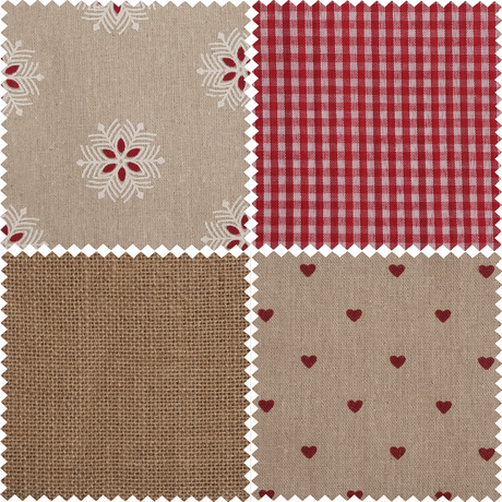 Fat Quarter Pack - Reds/Natural (4 Pieces)