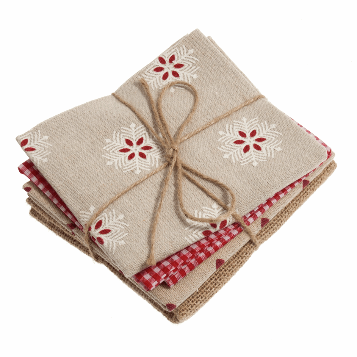 Fat Quarter Pack - Reds/Natural (4 Pieces)