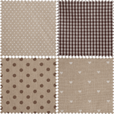 Fat Quarter Pack - Brown / Natural - (4 Pieces)