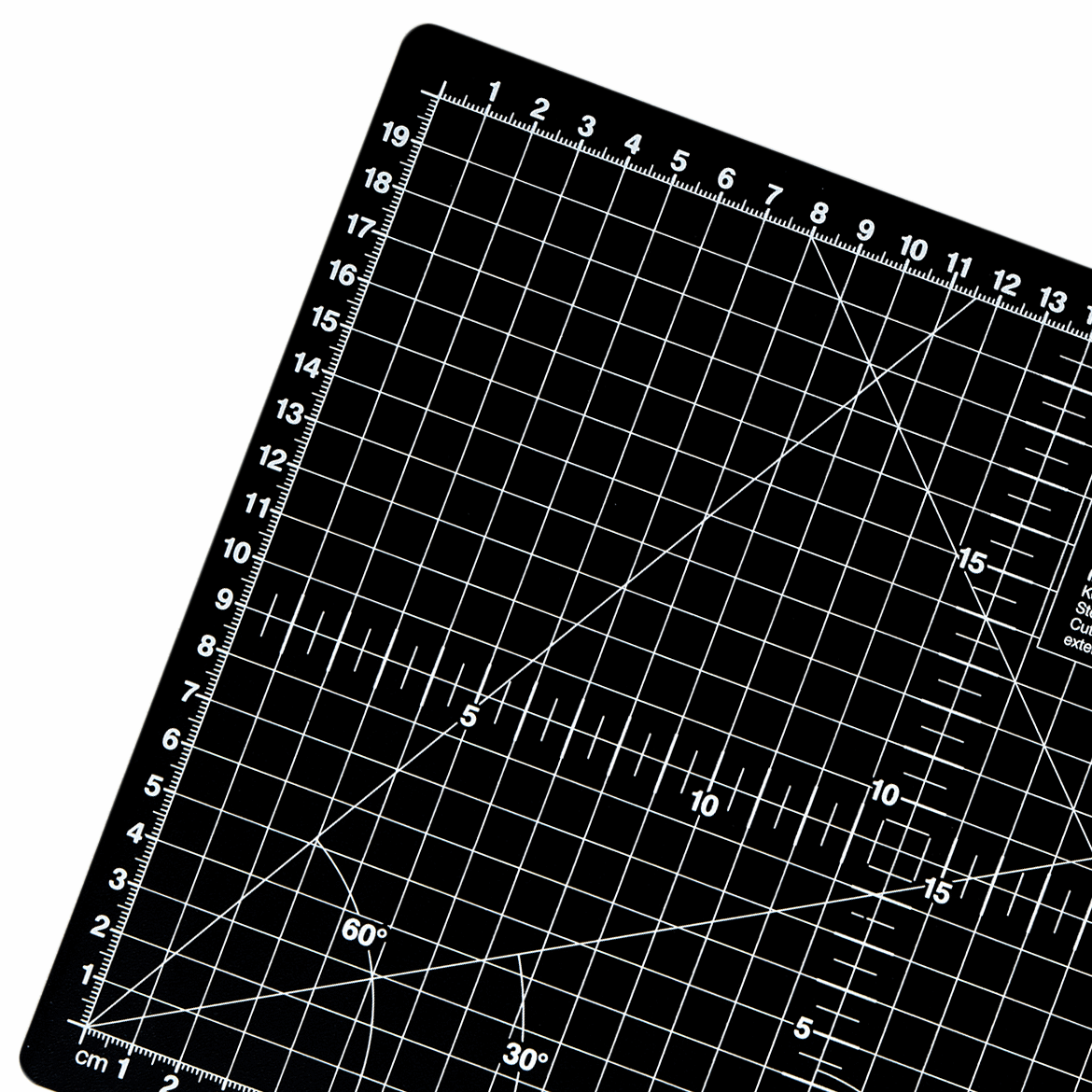 A4 Self Healing Cutting Mat - 30 x 20cm - Grey and Black