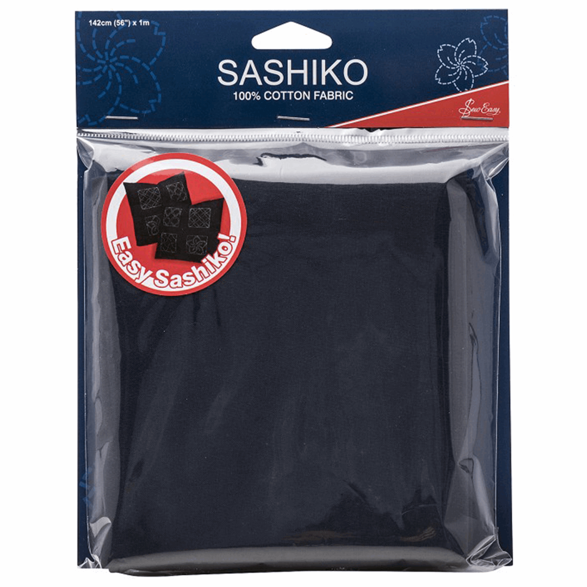 Sew Easy Sashiko Cotton Fabric - Dark Navy 1m x 1.42m
