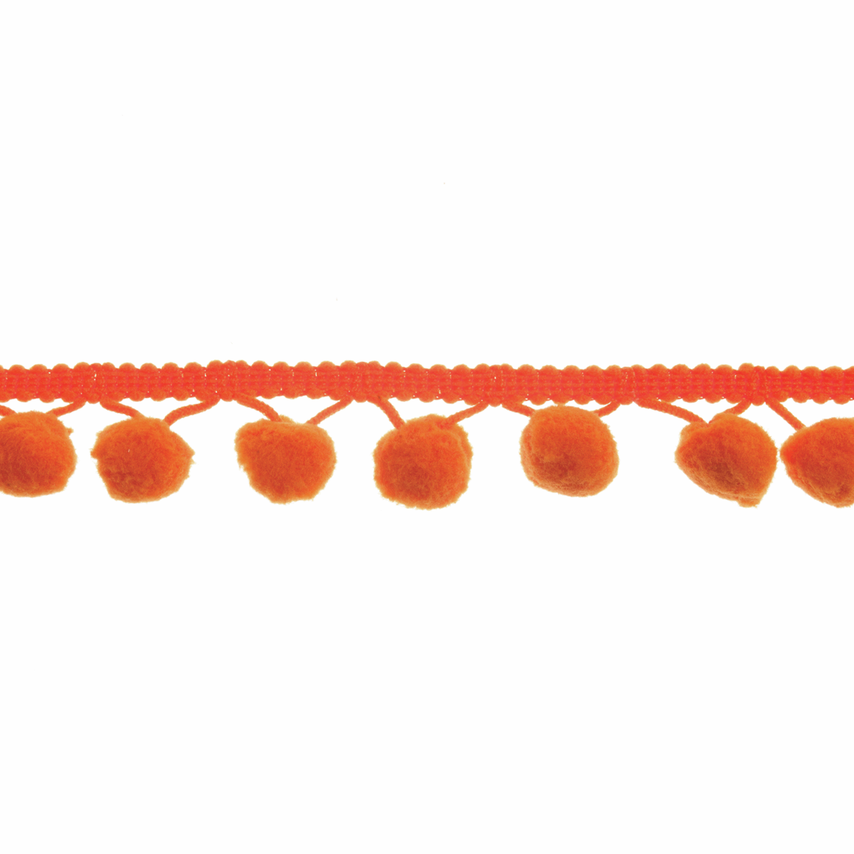 Trimits Large Orange Pom Pom Trim Edging - 18m x 20mm (Full roll)