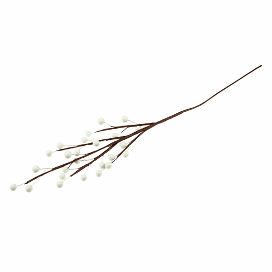 Artificial White Berry Branch (Single Stem)