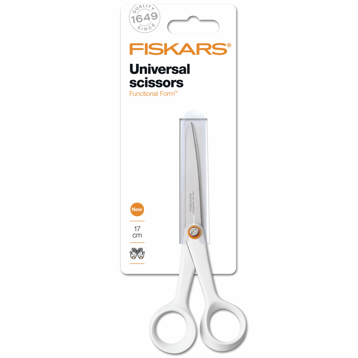 Fiskars General Purpose: Functional Form Scissors - White: 17cm/6.7in