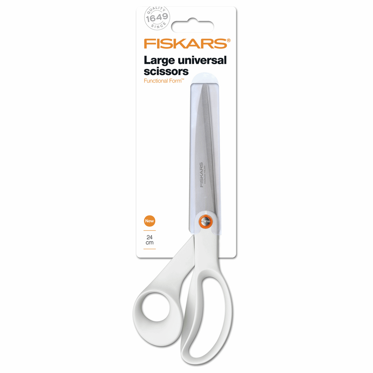 Fiskars Scissors for Thick and Multiple Layers of Fabric - White: 24cm/9.5in
