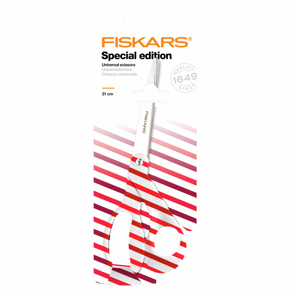 Fiskars Universal Limited Edition Candy Cane Scissors - 21cm