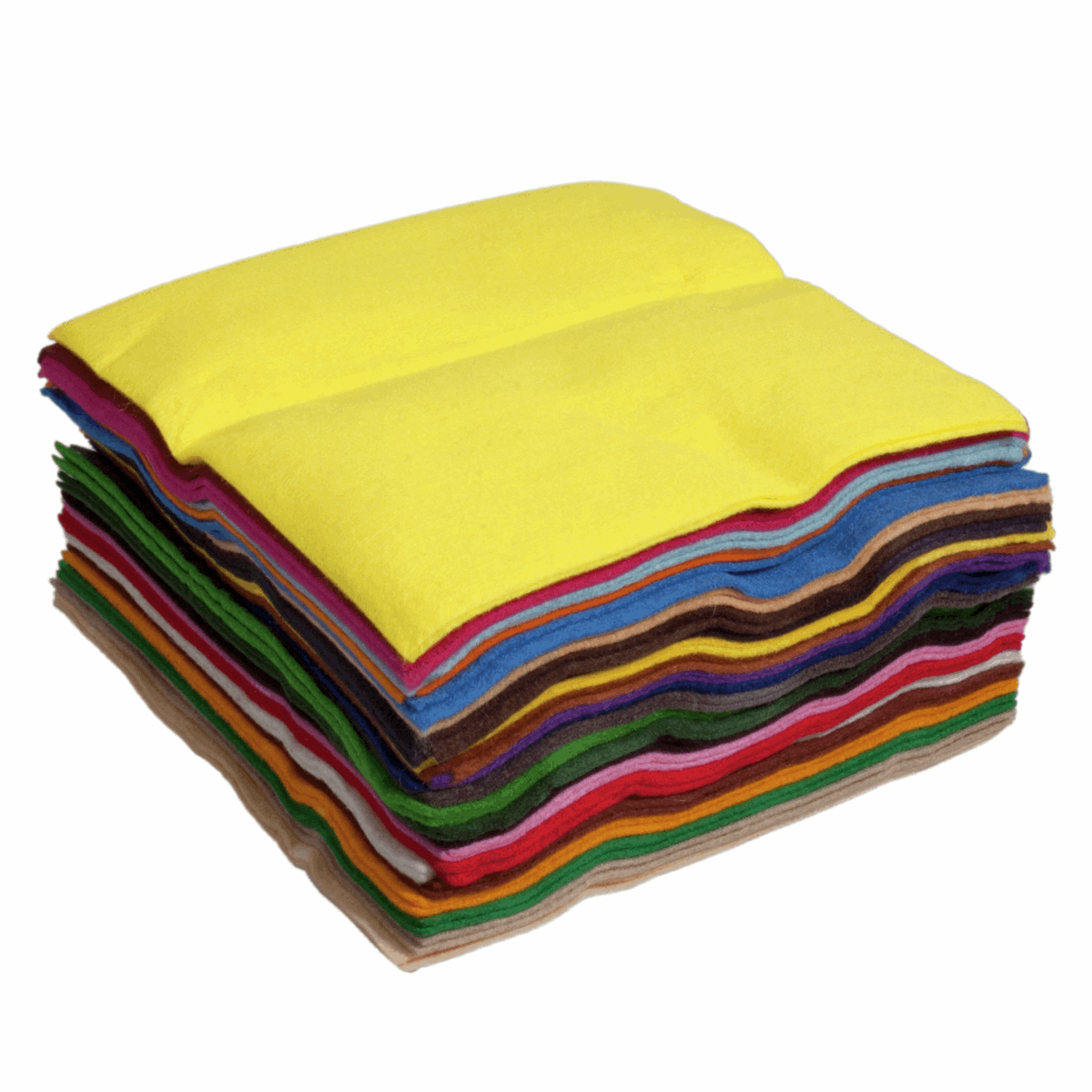 Trimits Felt Wool Squares 22cm x 22cm - Pack of 50 Mixed Colours