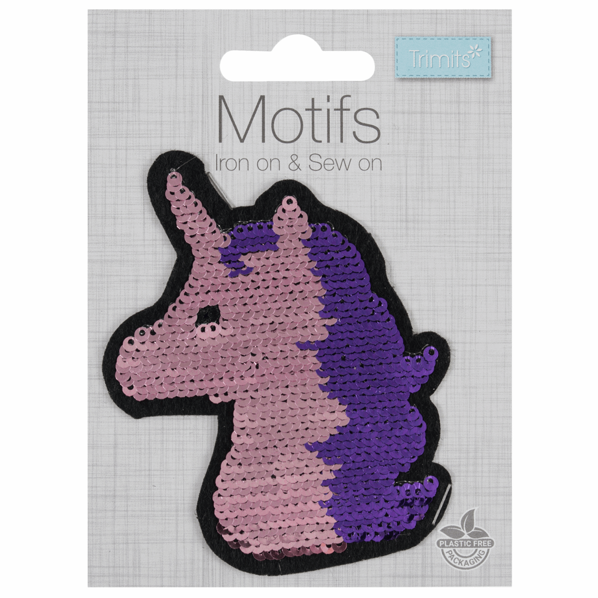 Iron-On/Sew On Motif Patch - Flip Sequin Unicorn