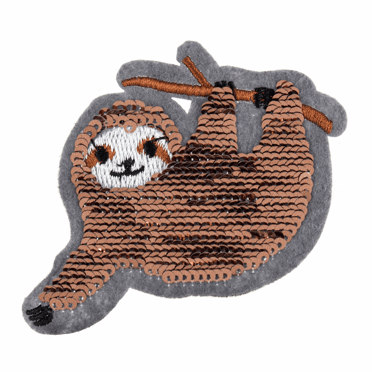Iron-On/Sew On Motif Patch - Flip Sequin Sloth