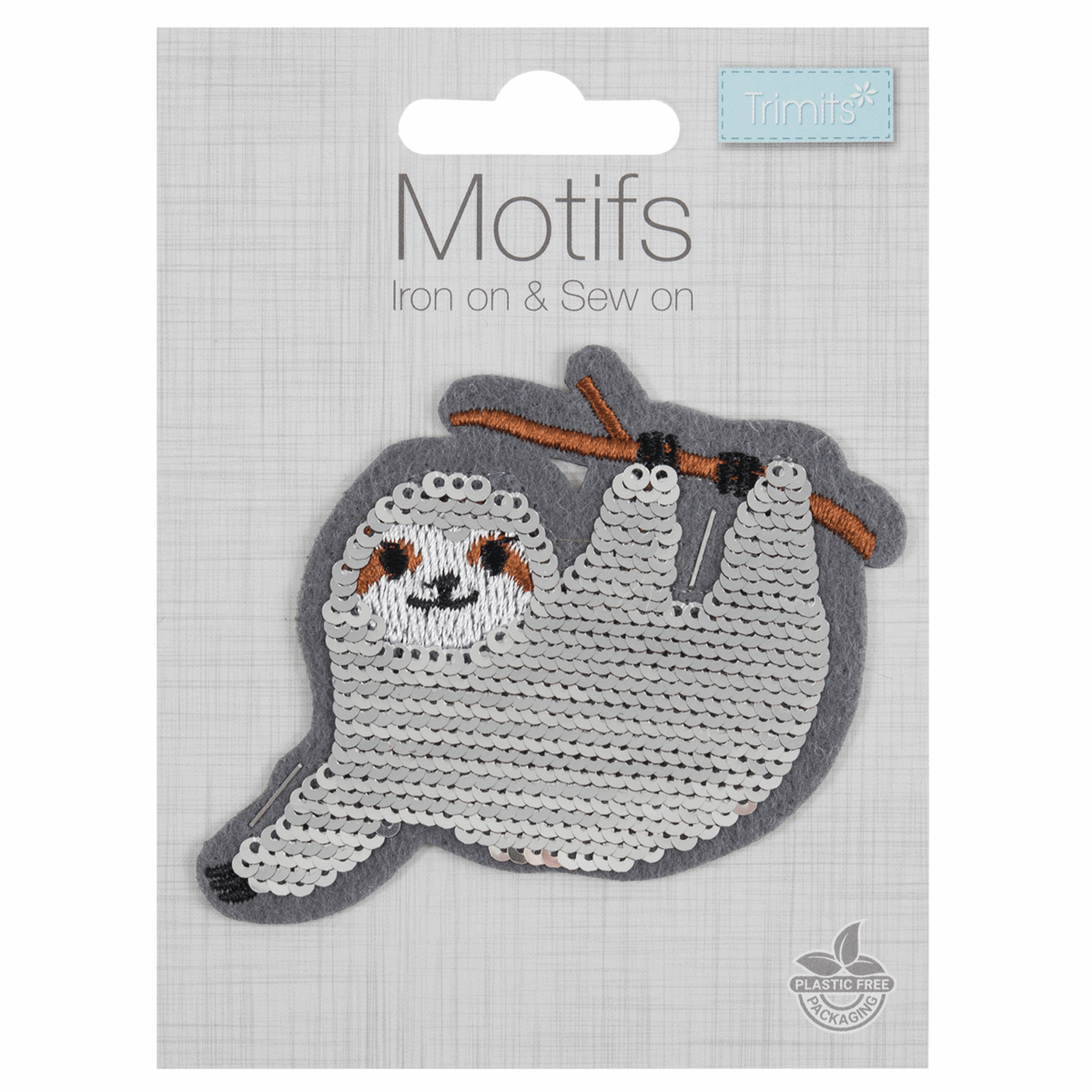 Iron-On/Sew On Motif Patch - Flip Sequin Sloth