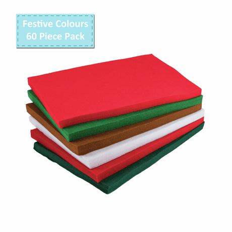 Trimits Assorted Felt Squares 20cm x 30cm (Pack of 60)