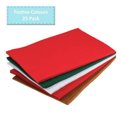 Trimits Assorted Felt Squares 20cm x 30cm (Pack of 25)