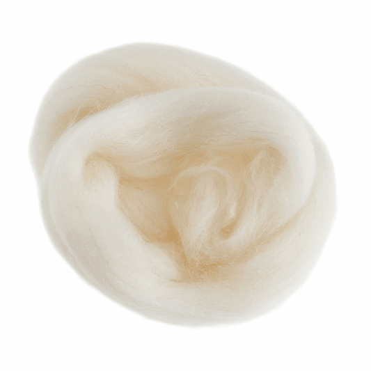 Trimits White Natural Wool Roving - 50g