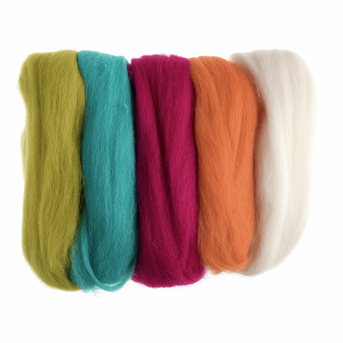 Trimits Assorted Neon Brights Natural Wool Roving - 50g