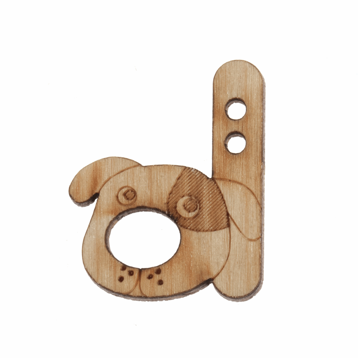 Trimits Wooden Alphabet Button (D) - 24mm/38 lignes