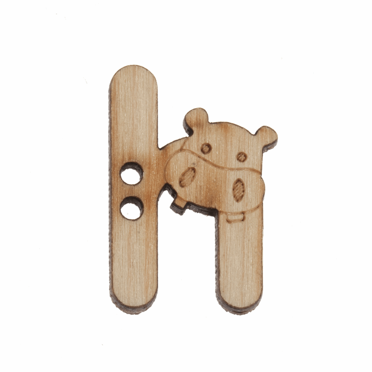 Trimits Wooden Alphabet Button (H) - 18mm/30 lignes
