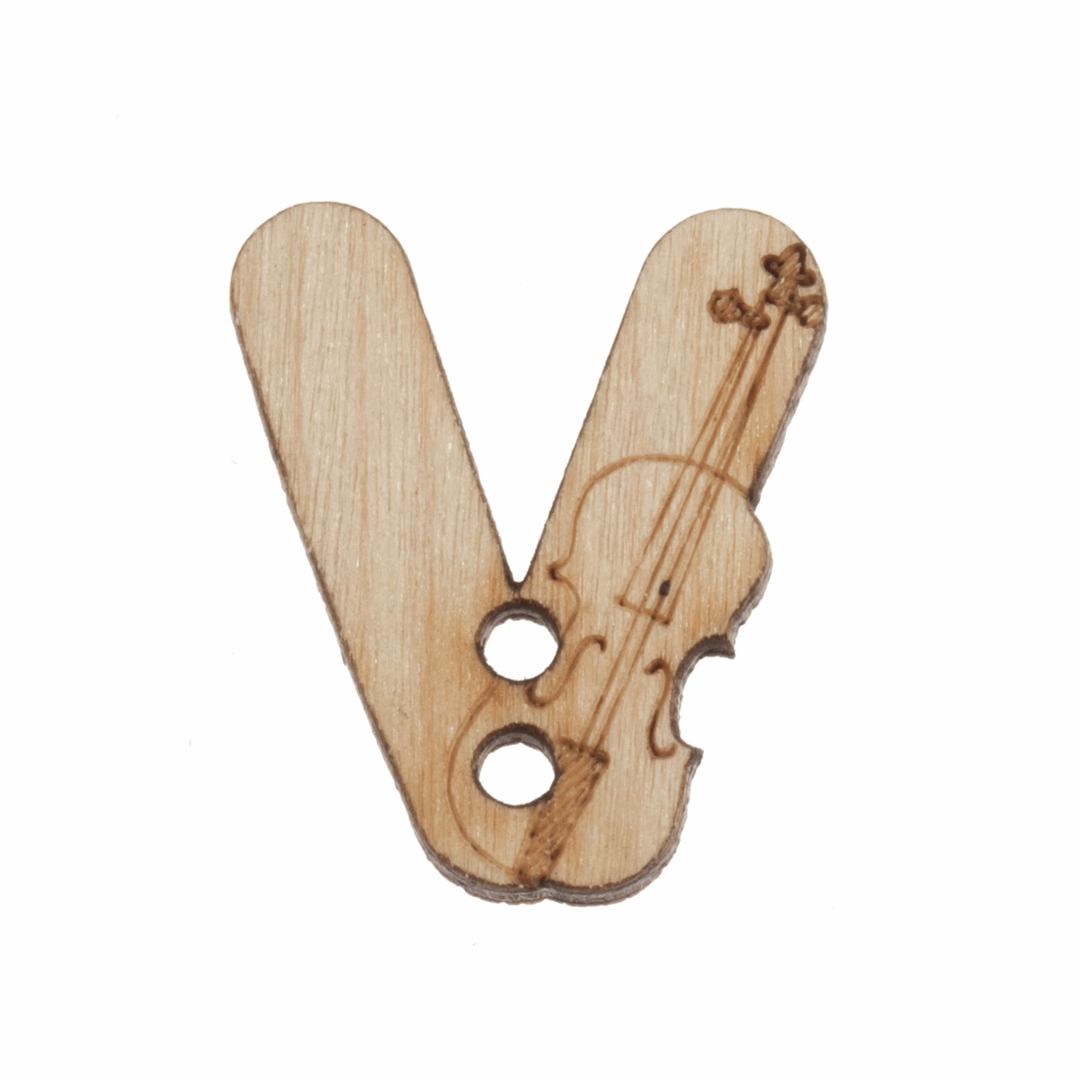 Trimits Wooden Alphabet Button (V) - 20mm/32 lignes
