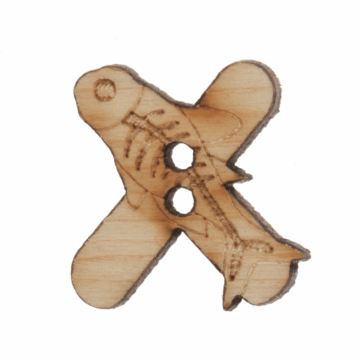 Trimits Wooden Alphabet Button (X) - 20mm/32 lignes