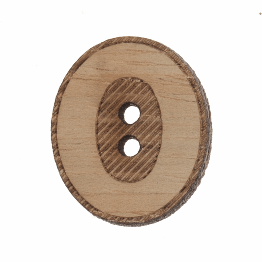 Trimits Wooden Number Button (0) - 22mm/35 lignes