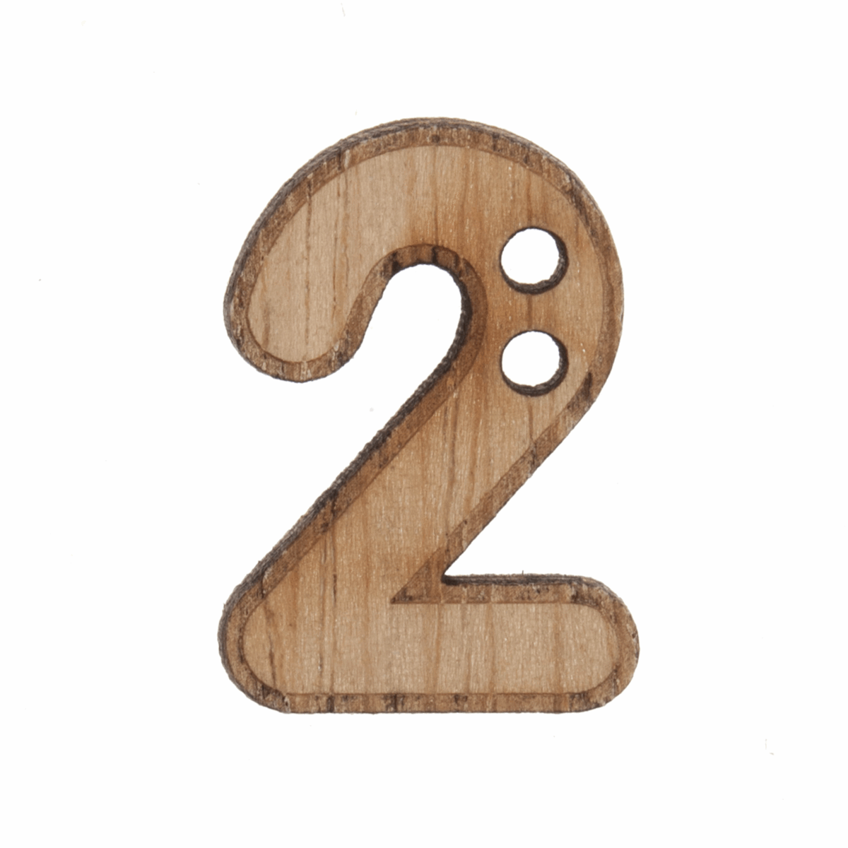 Trimits Wooden Number Button (2) - 22mm/35 lignes