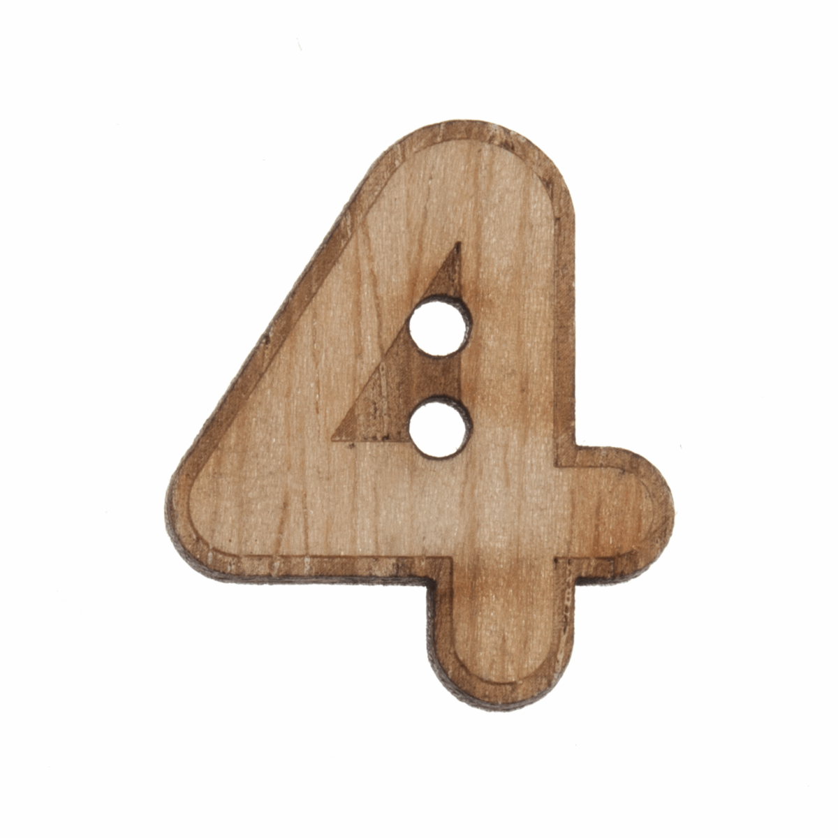 Trimits Wooden Number Button (4) - 22mm/35 lignes