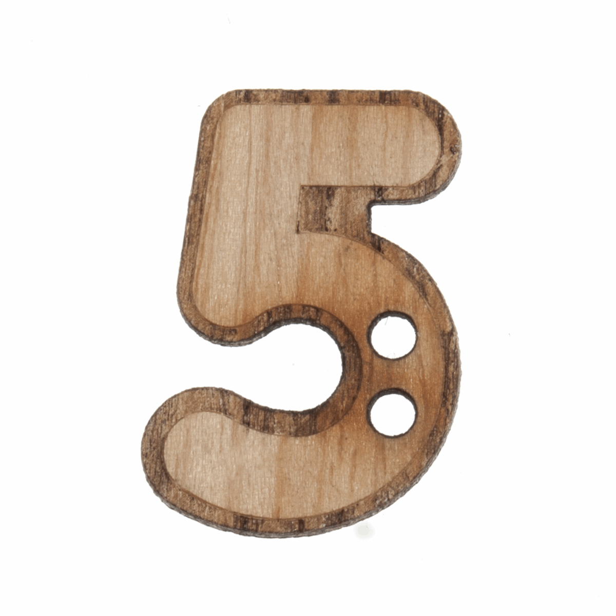 Trimits Wooden Number Button (5) - 22mm/35 lignes