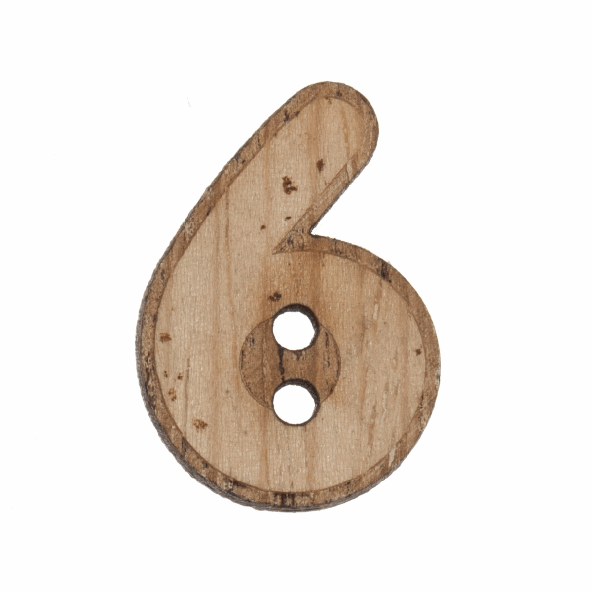 Trimits Wooden Number Button (6) - 22mm/35 lignes