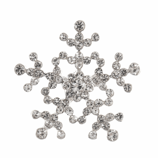 Trimits Diamante Silver Snowflake Shank Button - 21mm (1 Piece)