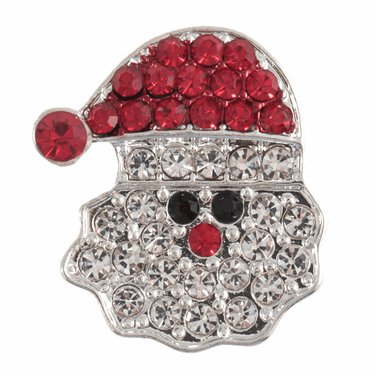 Trimits Diamante Silver/Red Santa Shank Button - 23mm (1 Piece)