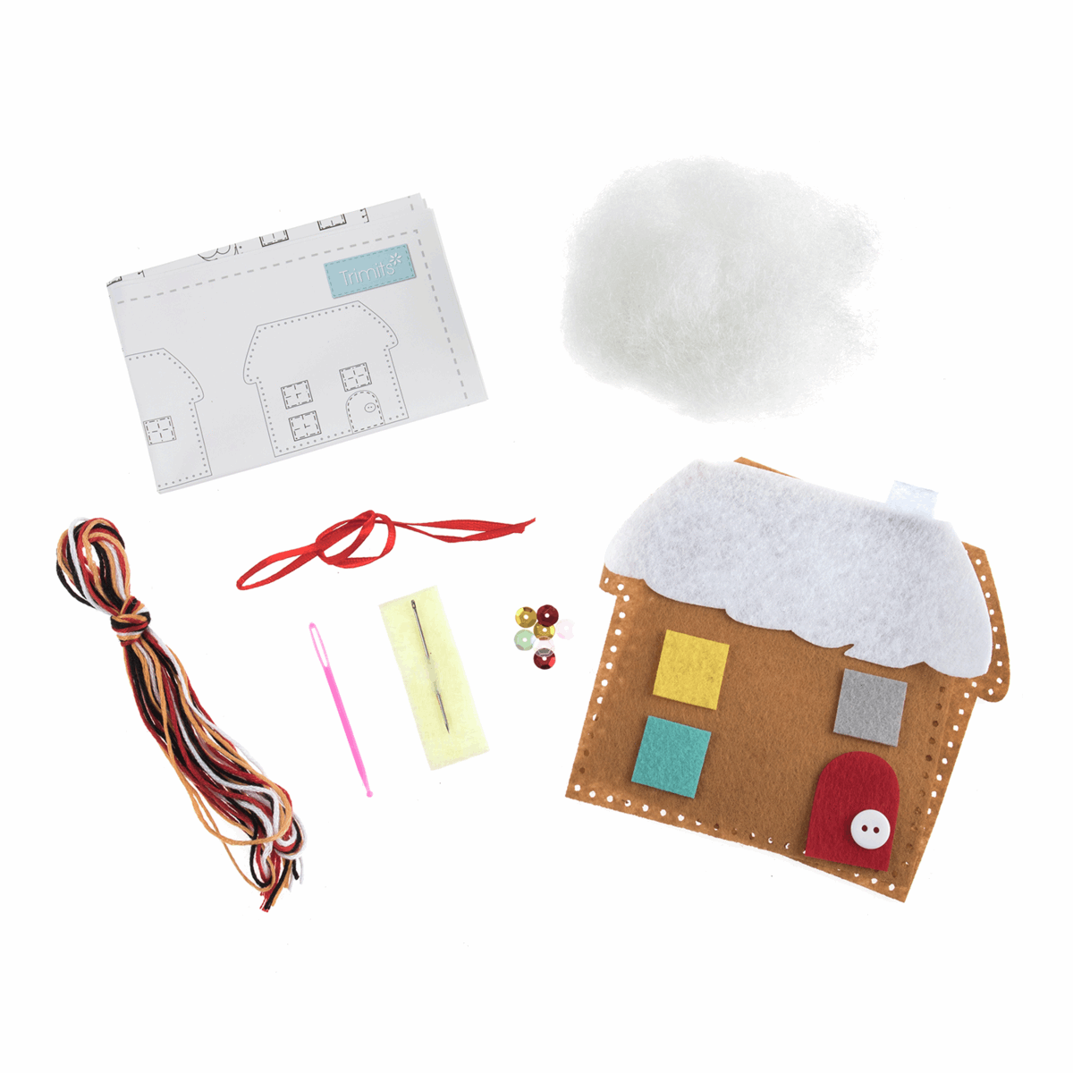 Trimits Felt Decoration Kit - Christmas Gingerbread House