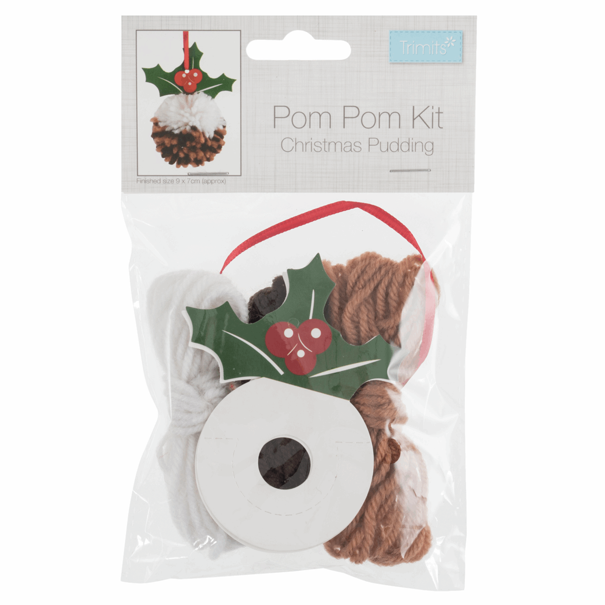 Trimits Pom Pom Decoration Kit - Christmas Pudding