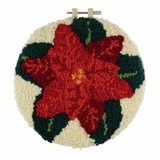 Trimits Yarn Punch Needle Kit with Hoop - Poinsettia