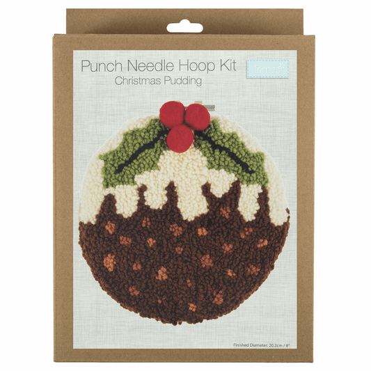 Trimits Yarn Punch Needle Kit with Hoop - Christmas Pudding