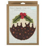 Trimits Yarn Punch Needle Kit with Hoop - Christmas Pudding