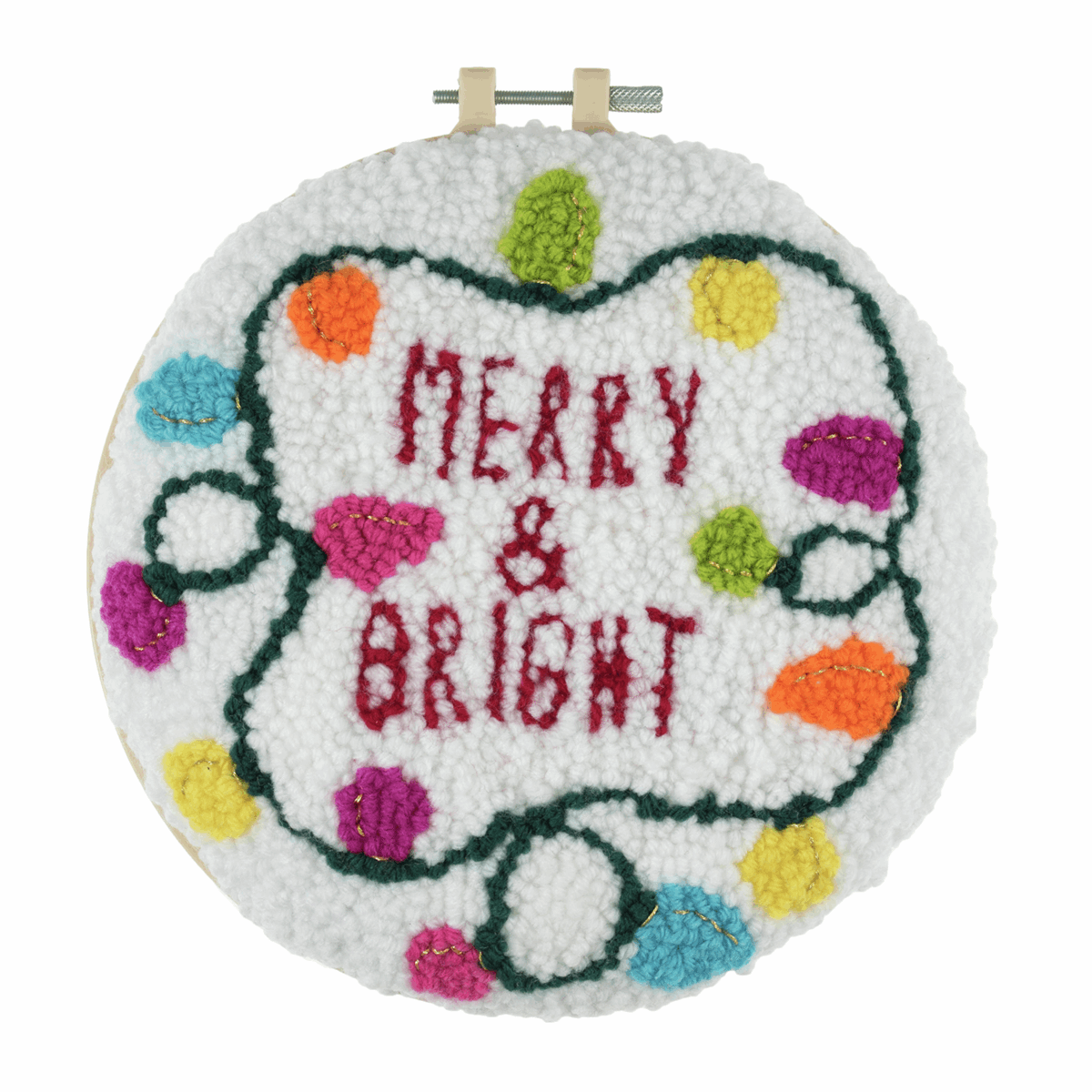 Trimits Yarn Punch Needle Kit with Hoop - Merry & Bright
