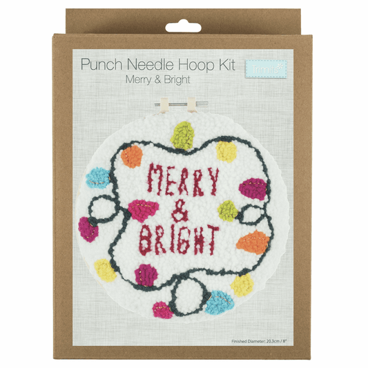 Trimits Yarn Punch Needle Kit with Hoop - Merry & Bright