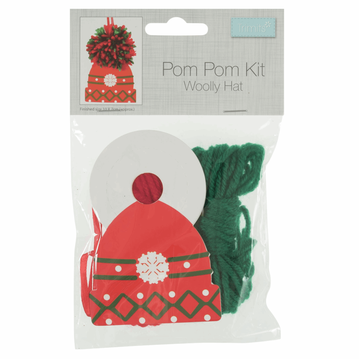 Trimits Pom Pom Decoration Kit - Christmas Woolly Hat