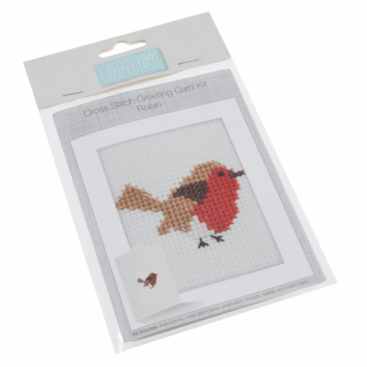 Trimits Cross Stitch Greeting Card Kit - Robin