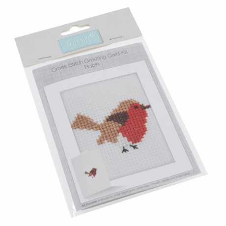 Trimits Cross Stitch Greeting Card Kit - Robin