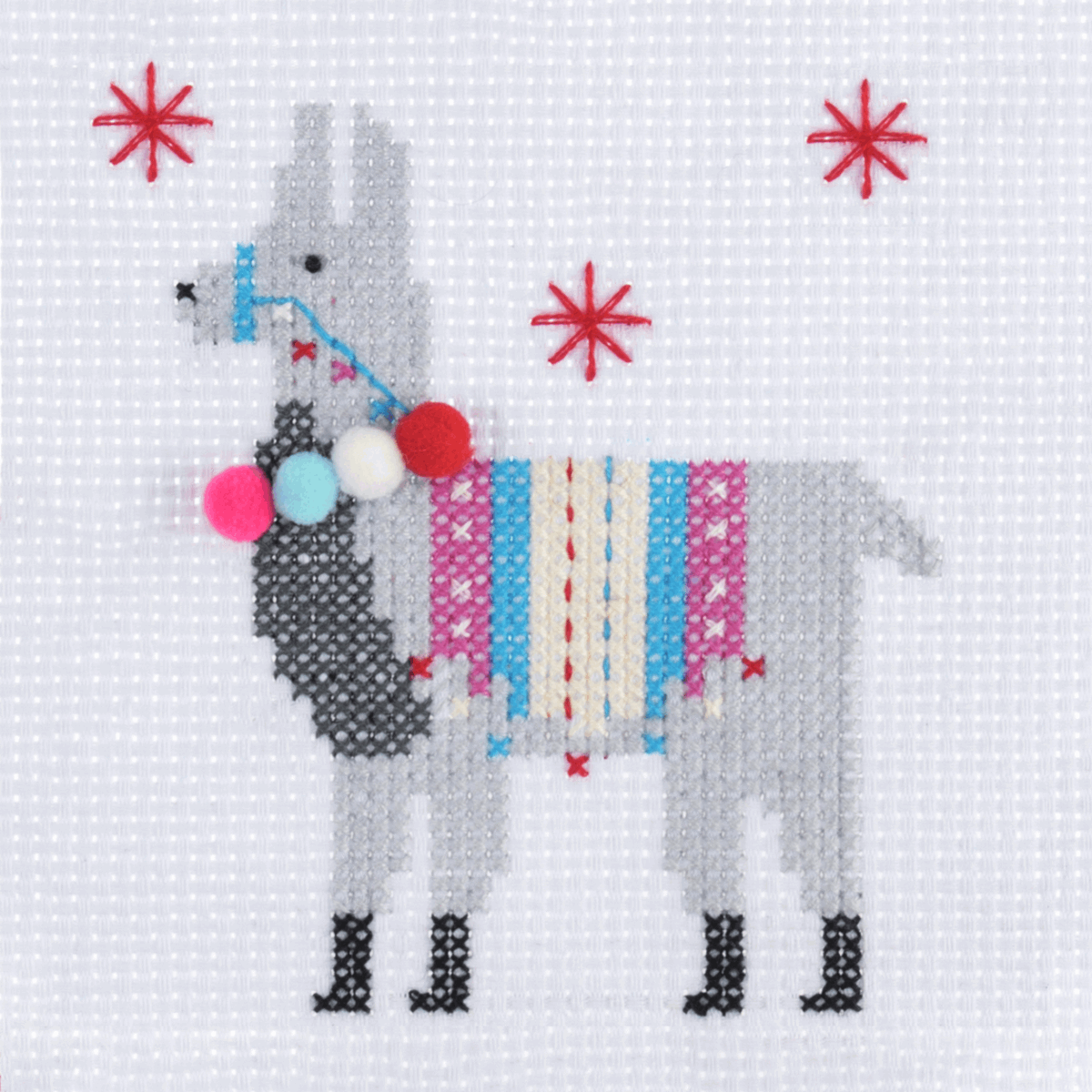 Trimits Mini Counted Cross Stitch Kit - Fleece Navidad Llama