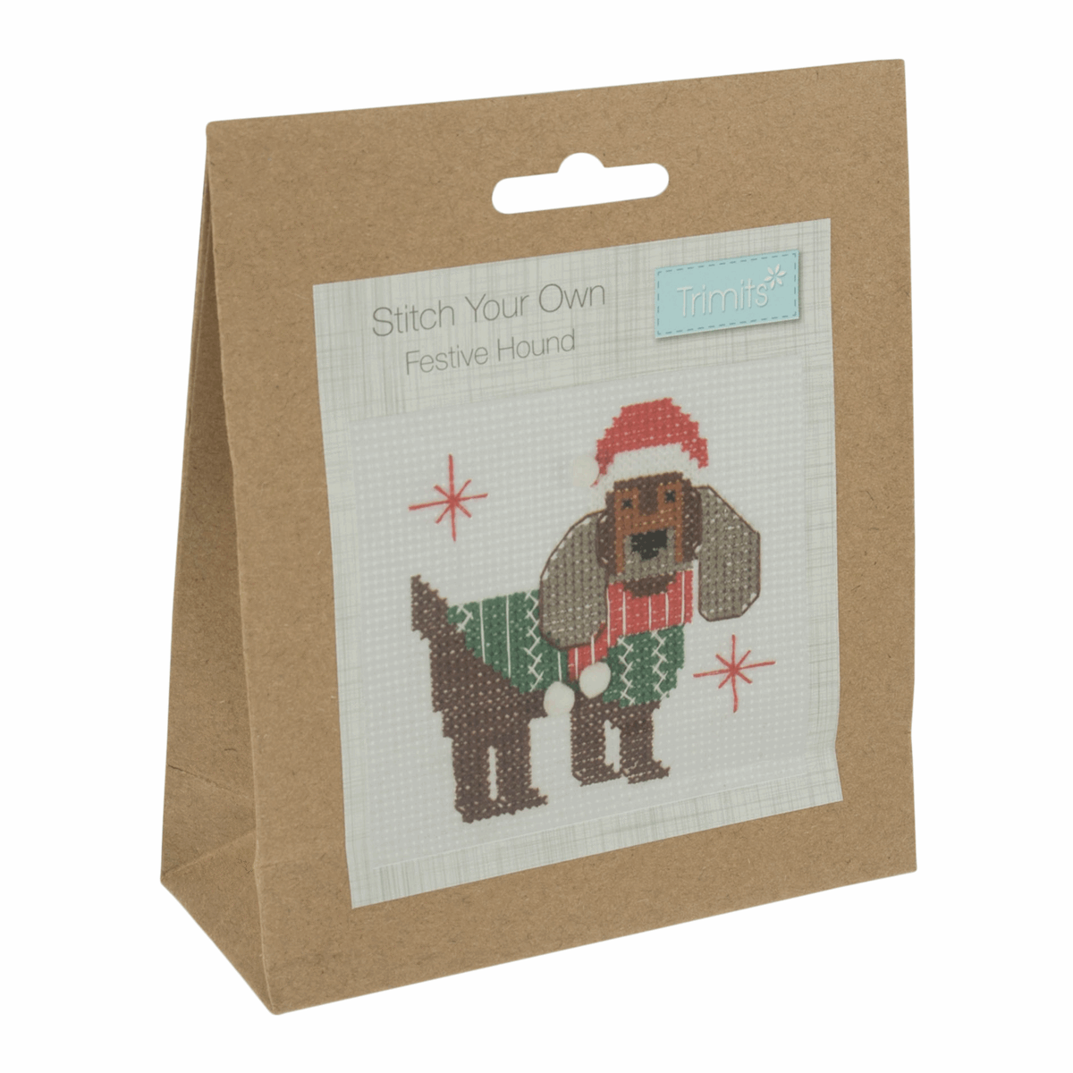 Trimits Counted Cross Stitch Kit - Festive Beagle