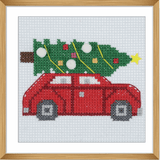 Trimits Counted Cross Stitch Kit - Christmas Tree Car