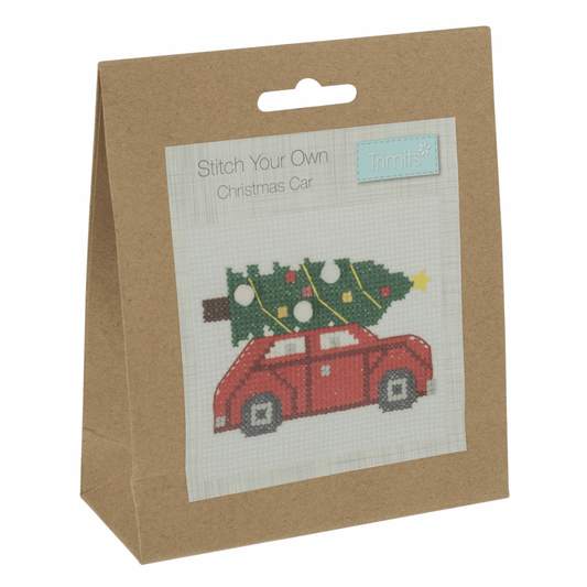 Trimits Counted Cross Stitch Kit - Christmas Tree Car