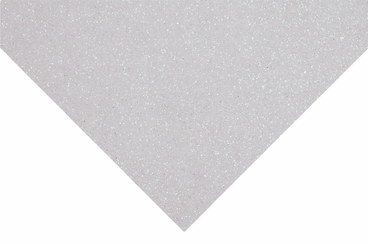 Trimits Glitter Felt Sheets - White 30 x 23cm (Pack of 10)